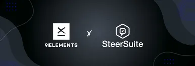 Gegenüberstellung der beiden Logos (9elements und SteerSuite)
